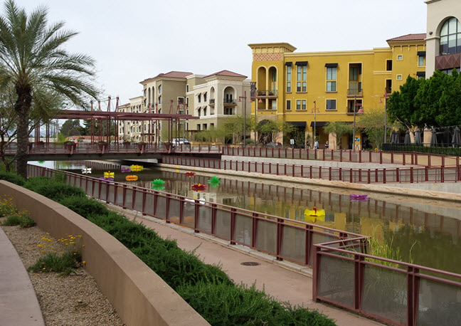 The Arizona Canal as it cuts through downtown Scottsdale